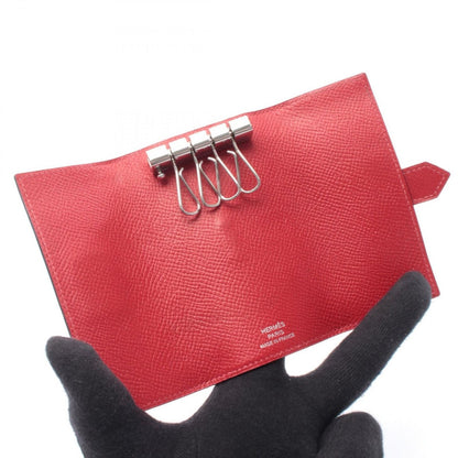 Hermes Key Case Bearn Rouge Ash Casac Leather Calf Holder Bold Red — view 3