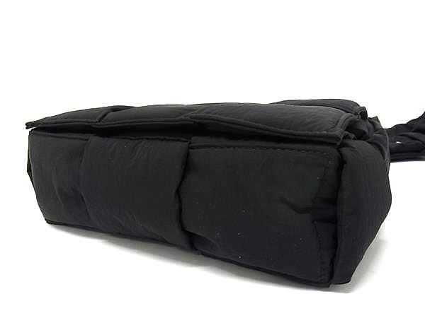 Bottega Veneta Maxi Intrecciato Nylon Cross Body Shoulder Bag Black Ff8842