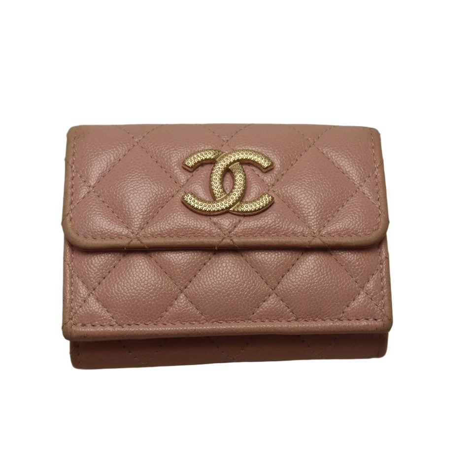 Chanel Caviar Leather Quilted Trifold Wallet