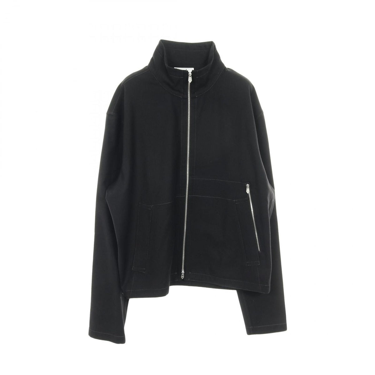 Hermes Cardigan Zip Up Black Cotton Shirt Jacket