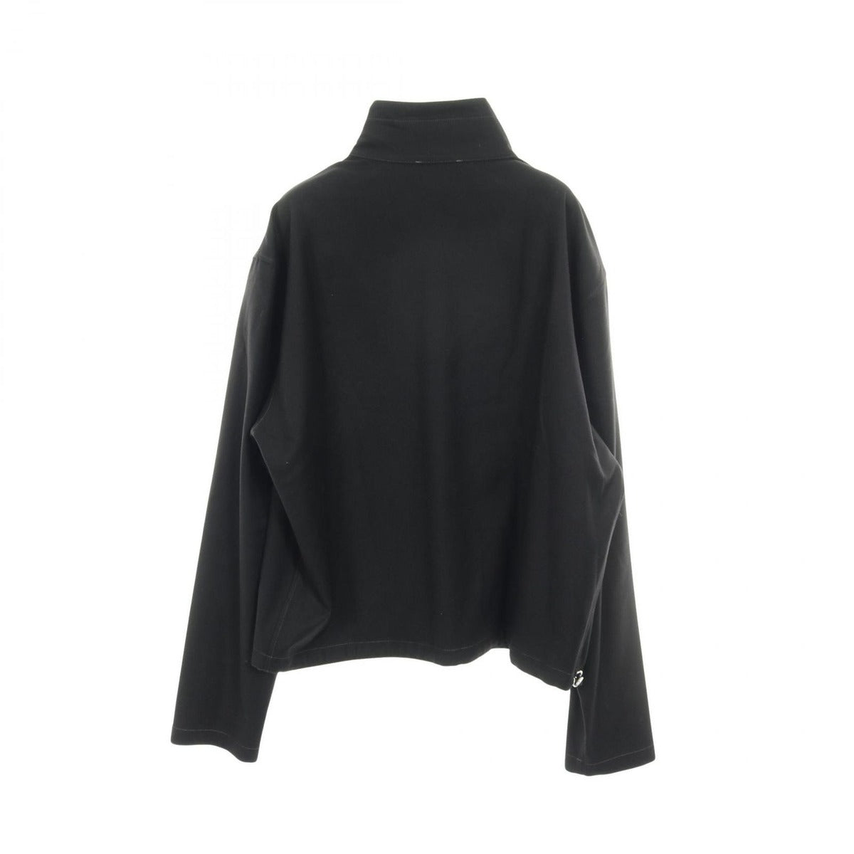 Hermes Cardigan Zip Up Black Cotton Shirt Jacket — view 2