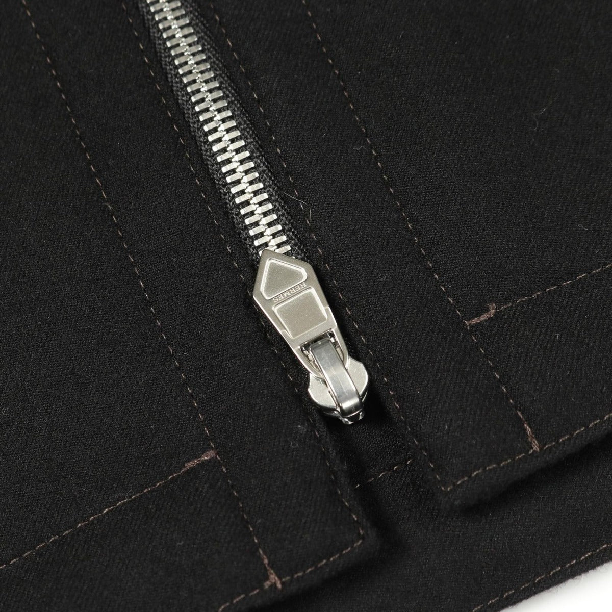 Hermes Cardigan Zip Up Black Cotton Shirt Jacket — view 7