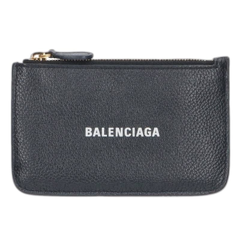 Balenciaga Cash Large Logo Fragment Leather Coin Card Holder