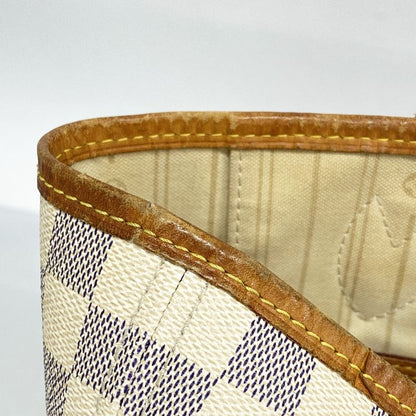 Louis Vuitton Tote Bag Damier Azure Neverfull MM N51107 White Ladies