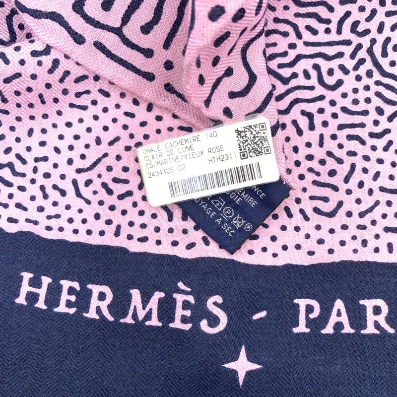 Hermes Carre Geant Carre 140 Clair DE LUNE Scarf Large Shawl Cashmere Silk Rose