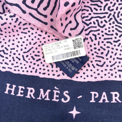 Hermes Carre Geant Carre 140 Clair DE LUNE Scarf Large Shawl Cashmere Silk Rose