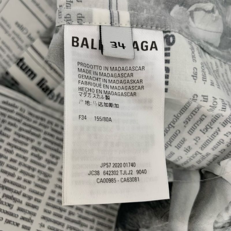 Balenciaga Shirt Long Sleeves Top Newspaper Pattern Men's
