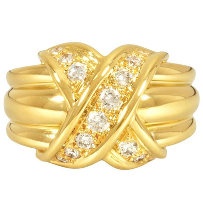 Tiffany & Co Tiffany & Co Signature Cross Ring With Diamonds Approx 12 18K