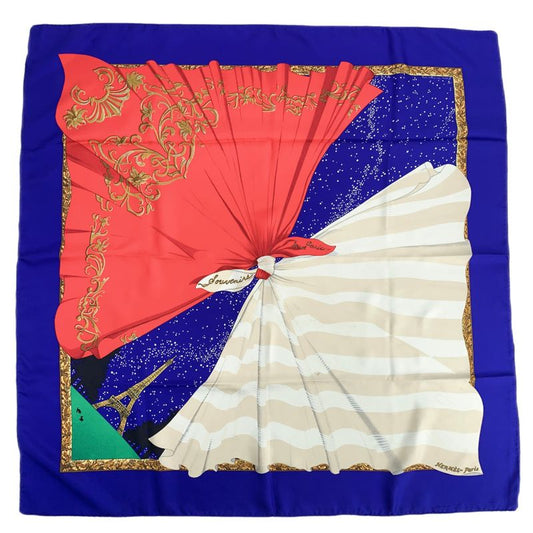 Hermes Carre 90 Souvenirs De Paris Memories Of Paris Blue And Red Eiffel Tower