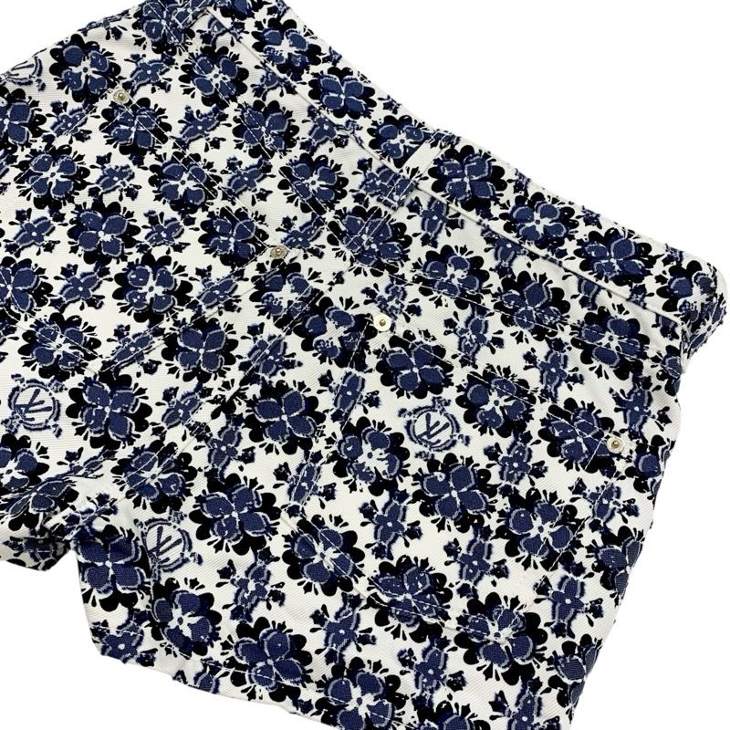 Louis Vuitton Monogram Bottoms Cotton Polyester White Blue Black Flower Shorts