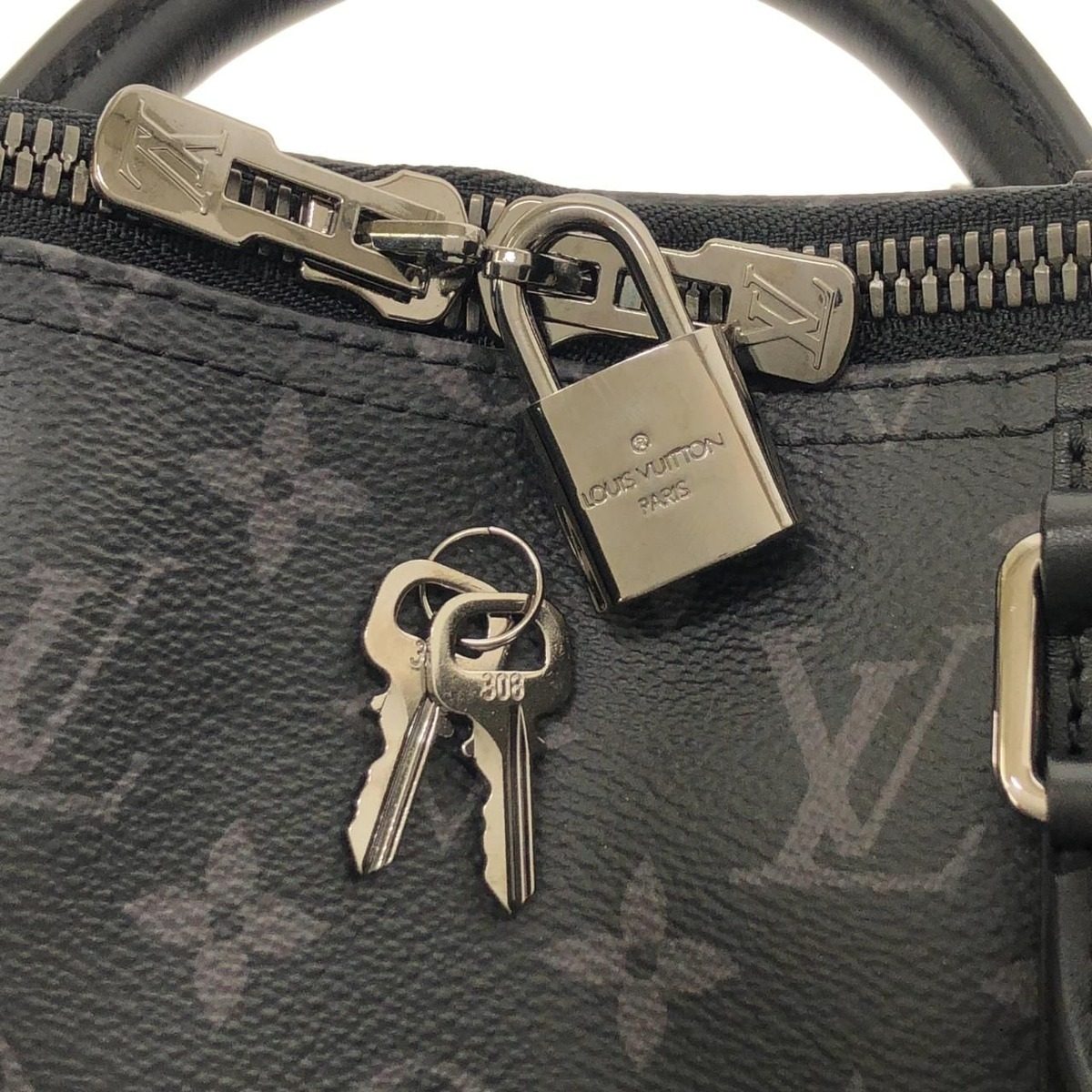 Louis Vuitton Monogram Eclipse Reverse Keepall Bandouliere Boston Bag — view 3