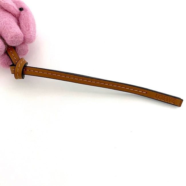 Loewe Elephant Bag Charm Pink Brown Anagram