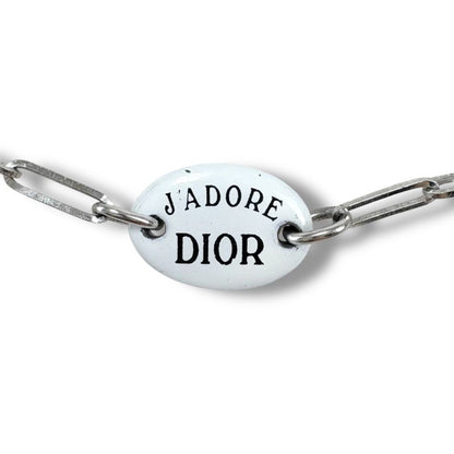 Christian DIOR J'adore E-mail Me Plate Necklace White Silver Color Accessories
