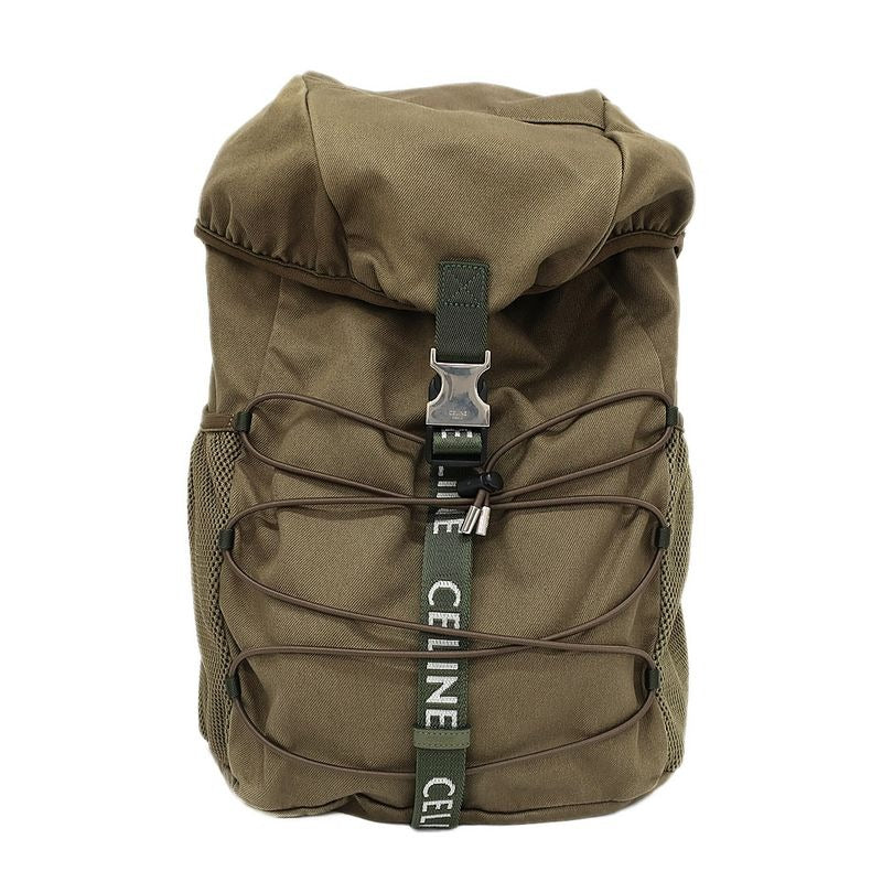 Celine Medium Trekking Backpack Rucksack Khaki Green Cotton