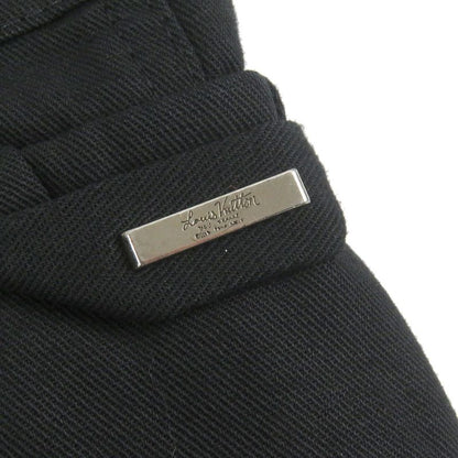 Louis Vuitton 22AW Linen Blend Logo Silver Plate Cargo Shorts Black 38 Made In