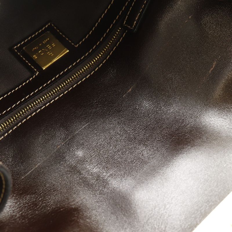 Fendi Mamma Bucket Zucchino 2WAY Clutch Vinyl Brown Women's Shoulder Bag