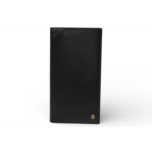 Cartier Wallet Long Leather Pasha Black Silver