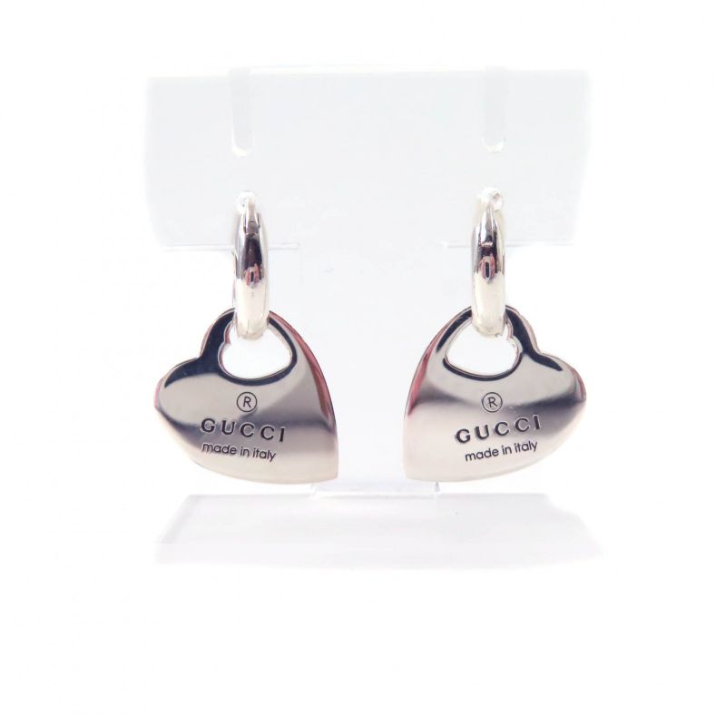 Gucci 796302 Trademark Hoop Earrings With Charm Sv925 Silver With