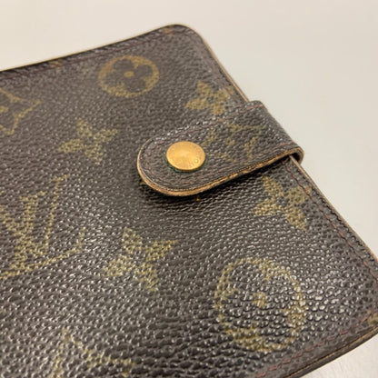 Louis Vuitton Monogram Compact Zip Bifold Short Wallet M61667 Brown