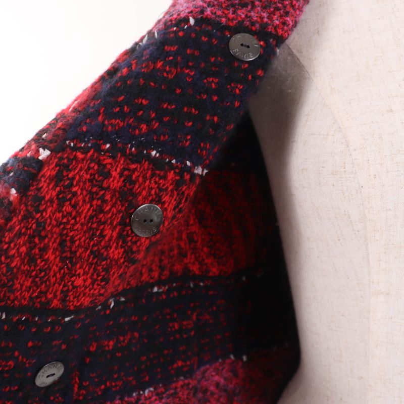 CHANEL 23B P75716k10880 Cashmere Silk Alpaca Blend Coco-mark Collarless Tweed