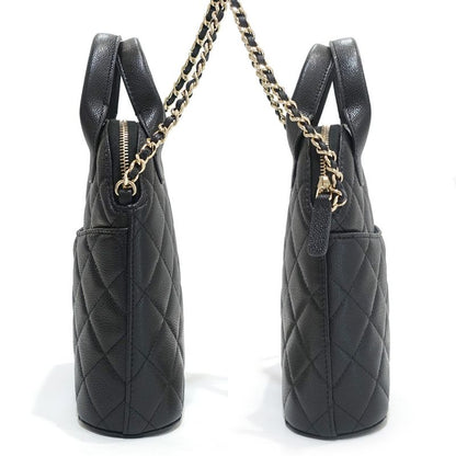 Chanel Chain Clutch Bag 2WAY Bag Caviar Skin Black Chien Pangold