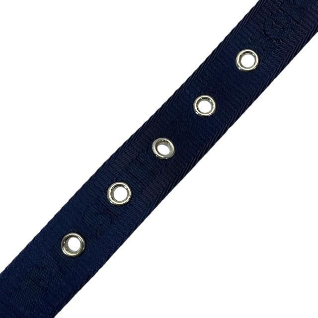 DIOR Belt Logo Jacquard Small Item Canvas Leather Logo Navy Silver Hardware