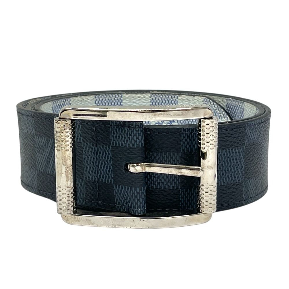 Louis Vuitton Damier Cobalt Azur Belt Silver Black Luxury Sophistication