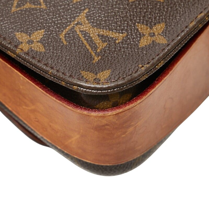 Louis Vuitton Monogram Cartouchere MM Crossbody Shoulder Bag M51253 Brown PVC
