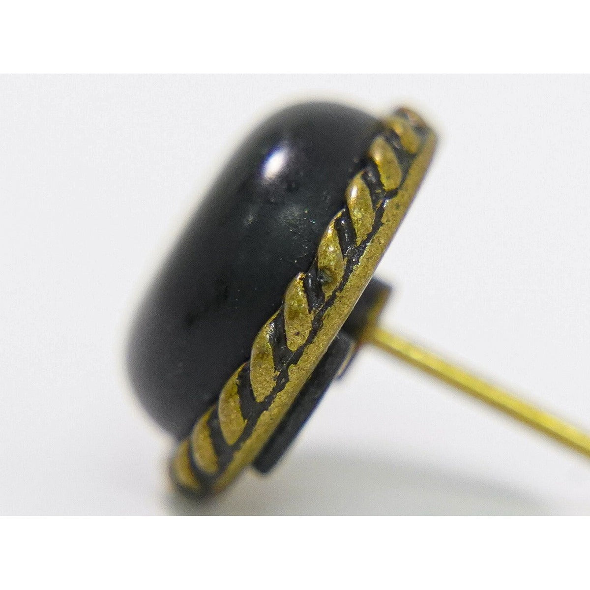 Chanel CC Logo Earrings Plastic Gold Plated Black — view 5