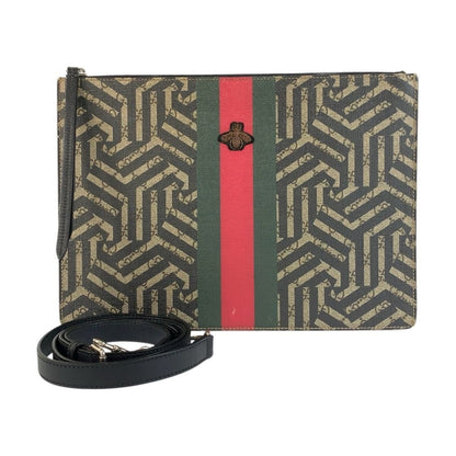 Gucci GG Carry on Sherry Line Beige Black Shoulder Bag Clutch