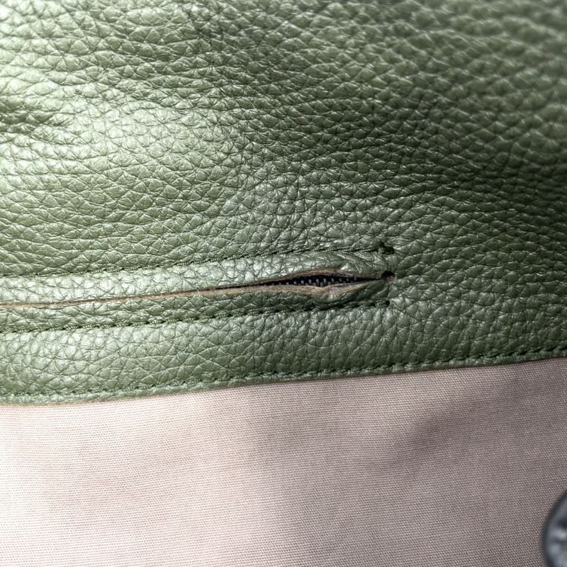 Bottega Veneta Tote Leather Khaki Green Handbag Black