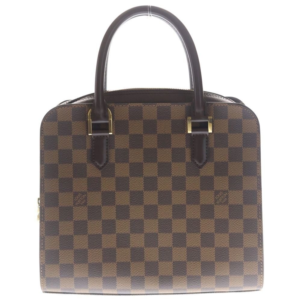 Louis Vuitton Damier Triana Handbag Brown Leather Gold