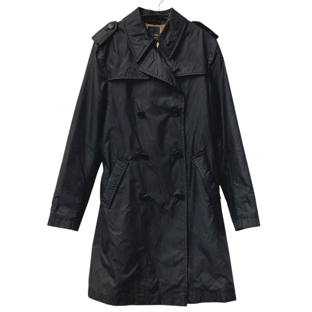 Fendi Trench Coat Selleria Logo Nylon Black