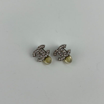 Chanel Coco Mark Accessories Earrings Silver 05V Vintage Women's