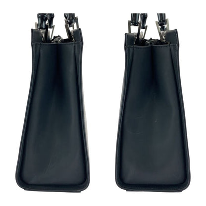 Gucci Bamboo Black Silver Hardware Leather 002 1010 Tote Bag Handbag Women