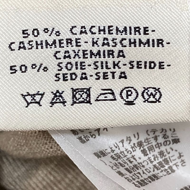 Hermes Cashmere Silk Short Sleeve Knit Cut and Sewn Size 40 Beige Women's Used