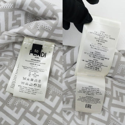 Fendi Zucca Pattern Knit T-shirt Fzy443 AKEW F1hxt 50 Size White Gray