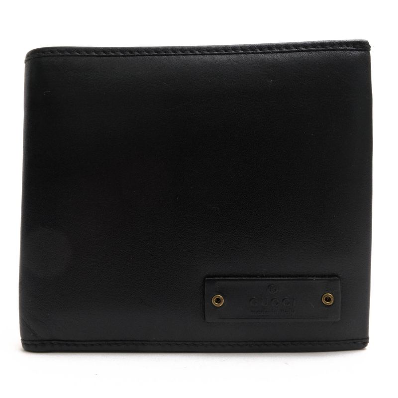 Gucci Wallet Men Leather Genuine Black 90690 1502 with Coin Purse Bifold