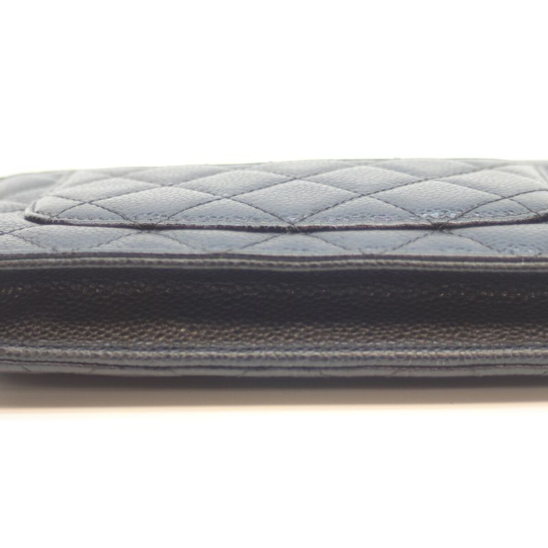 Chanel Ap0250 No 27 Black Caviar Ghardware Chain Wallet