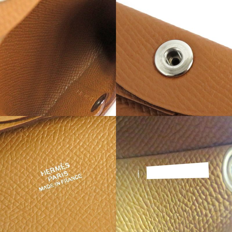 Hermes Bastia Gold Vo-epson Coin Case D Engraved 2019 Brown