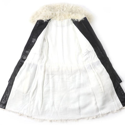 Celine 2 8f70/3568 Phoebe Period Lamb Skin Zip Up Shear Ring Mouton Coat