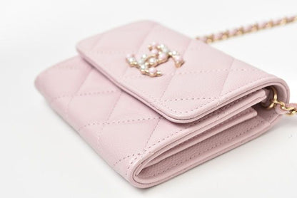 Chanel Chain Mini Wallet Accessory Pouch Chanel Ap2138b05437 Matelasse Caviar