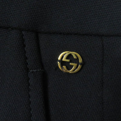 Gucci 292855 Center Press Flared Pants With Interlocking Ghardware Black 38