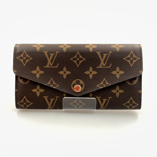 Louis Vuitton Monogram Portefeuille Sara Bifold Long Wallet Brown