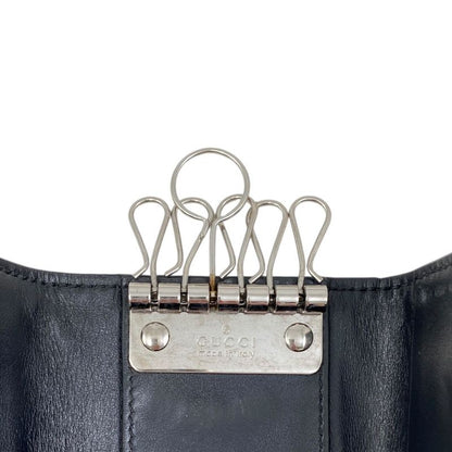 Em0553 Gucci Key Case Men's 625565 GG Embossed 6-ribbon Black