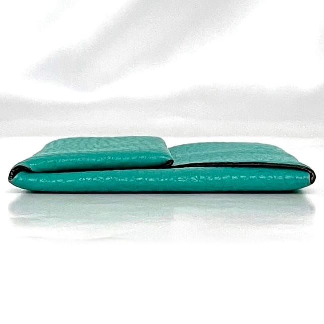 Hermes Coin Case Bastia Green Mint Excellent Condition Coin Purse Leather