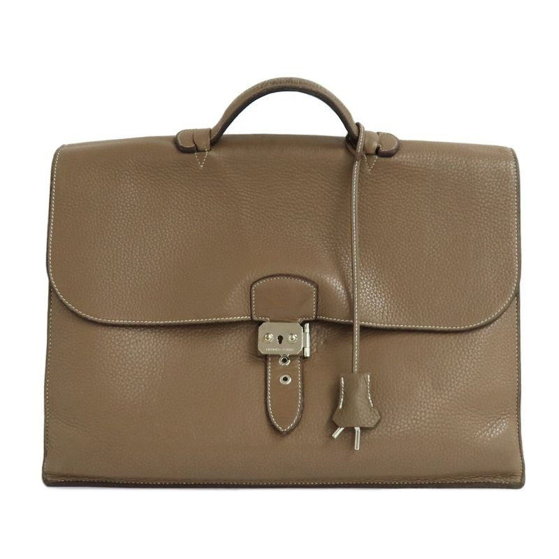 Hermes Sac A Depeches 38 Etoupe Taurillon Clemence F Stamp