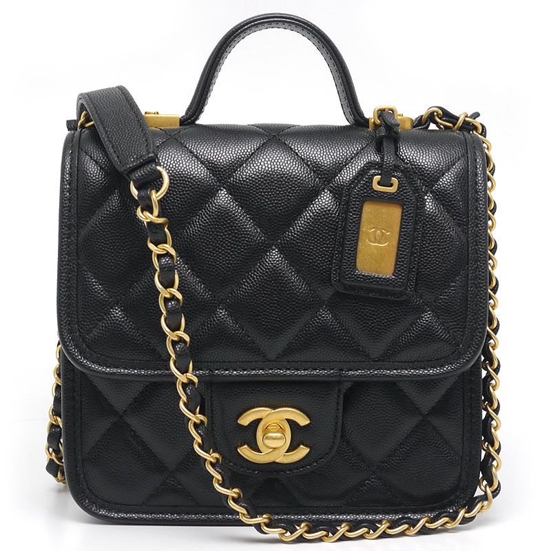 Chanel Matelasse Small Top Handle Bag 2WAY Chain Shoulder