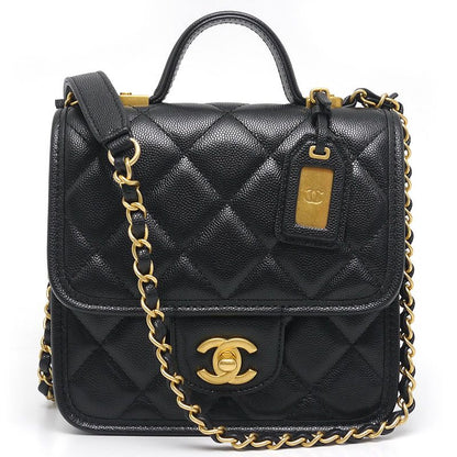 Chanel Matelasse Small Top Handle Bag 2WAY Chain Shoulder
