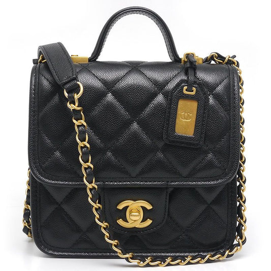 Chanel Matelasse Small Top Handle Bag 2WAY Chain Shoulder